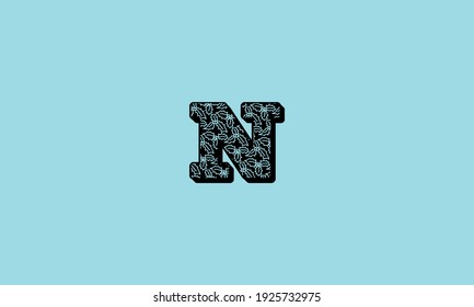 N, diseño de logotipo con tipografía moderna creativa