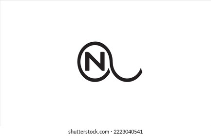 N Letter Logo Design with Creative Paper Cut and Serif Font