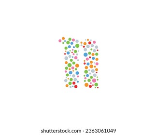 N letter logo design element with circle shape
