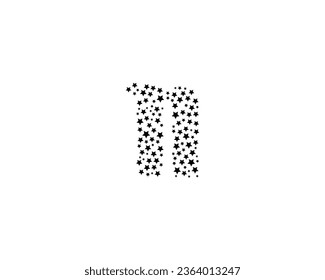 N letter logo design element with star shape