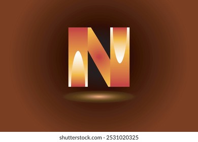 N letter logo design or letter n font design.