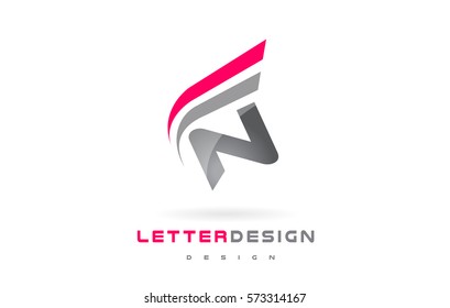 N Letter Logo Design. Futuristic Modern Lettering Concept Vector.