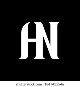 AN A N letter logo design. Initial letter AN linked circle uppercase monogram logo white color. AN logo, A N design. AN, A N	
