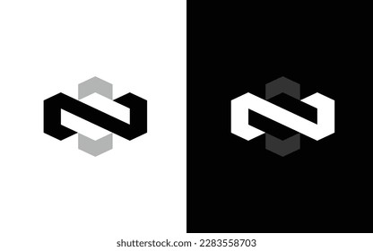 N letter logo design left right arrow, modern logo design, vector