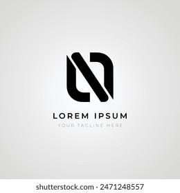 N Letter Logo Design with Modern Shapes