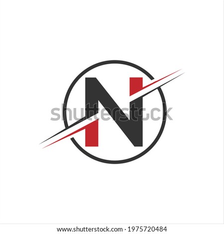 N letter logo design on white background. N creative initials letter logo concept. N letter design. 
N RED and gray letter design on white background.vector circle graphic design shape business sign a