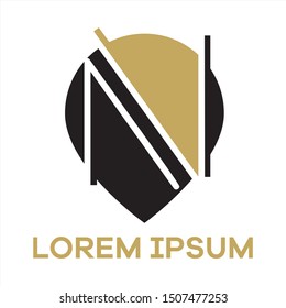 N letter logo design. Letter n in pin shape vector illustration.