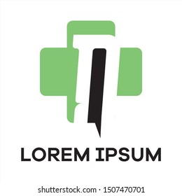N letter logo design. Letter n in plus shape vector illustration.