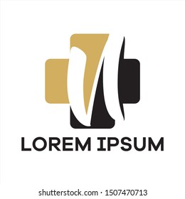 N letter logo design. Letter n in plus shape vector illustration.