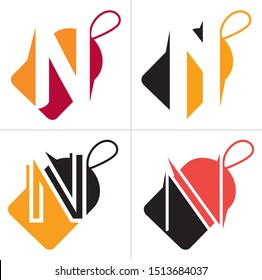 N letter logo design. Letter n in sale/discount tag vector illustration.	