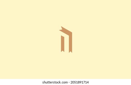 N letter Logo design with sharp edges ribbon for vector use