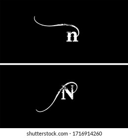 N letter logo design with small and capital letter