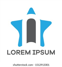 N letter logo design. Letter n in star shape vector illustration.	