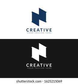 N letter logo design template vector. N icon set.