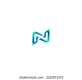 N letter logo design template elements. Modern abstract digital alphabet letter logo. Vector illustration.