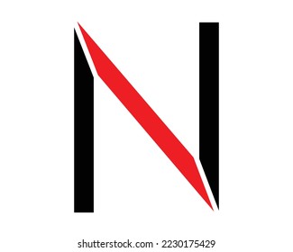 n letter logo design template