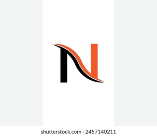 n letter  logo design template 