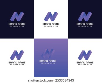 N letter logo design Template