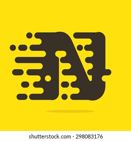 N letter logo design template. Fast speed taxi service letter. Vector design template elements for your application or company.