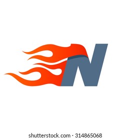 N letter logo design template. Fast fire speed vector unusual letter. Vector design template elements for your application or company.
