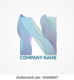 N letter logo design template