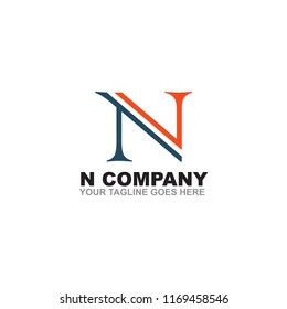 N letter logo design vector template