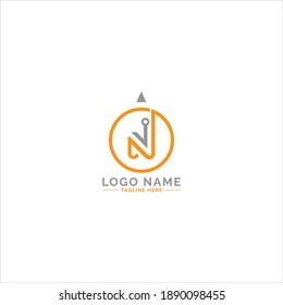 N letter logo design vector template