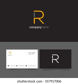 N Letter logo design vector element with Business card template
