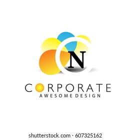 N Letter Logo Design.Sign.Symbol.Typography