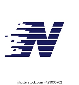 N letter logo with fast speed lines. Vector design template elements for your sportswear, app icon, corporate identity, labels or posters.