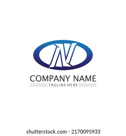 N letter and logo font company logo business and letter initial N design vector and letter for logo