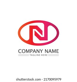 N letter and logo font company logo business and letter initial N design vector and letter for logo