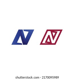 N letter and logo font company logo business and letter initial N design vector and letter for logo