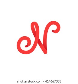 N letter logo formed by shoe lace. Vector design template elements for your sport application or corporate identity.