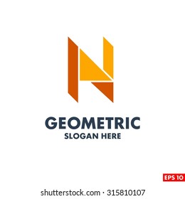 N Letter Logo. Geometric triangle mosaic pattern element isolated on white. Universal business identity element. vector illustration
