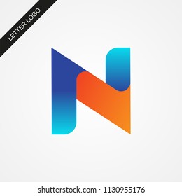 N letter logo with gradient color. Modern and clean logo icon.