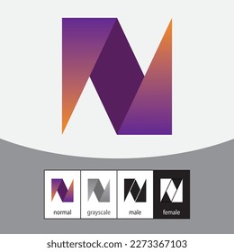 N Letter Logo. Gradient Color. - Vector