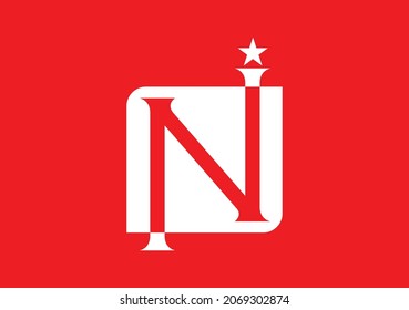 N letter logo and icon design template
