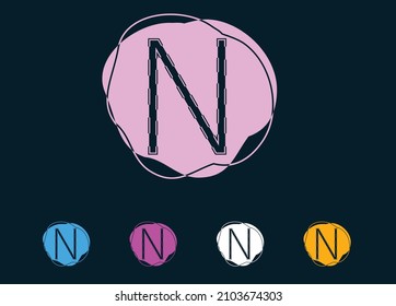 N letter logo and icon design template