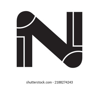 Elemento de plantilla de diseño de icono de logotipo de letra N