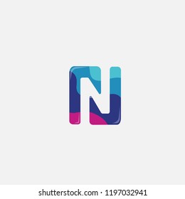 N letter logo . N icon flat design with colorful concept