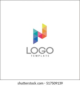 N Letter Logo Icon Mosaic Pattern Design template Element