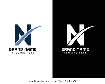 N Letter Logo Leaf Aroplane logo Design Template