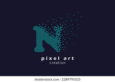 Logo de una carta. Diseño vectorial de Logotipo. arte de píxeles de colección