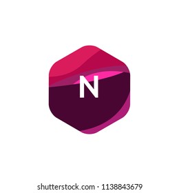 N Letter Logo With Low poly