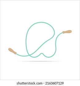 N letter logo made of jumping rope. Vector isolated font app logo, sports and healty design and more