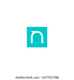 N letter logo - minimalist initial inside square shape