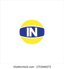 I N letter logo monogram design