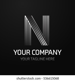N Letter logo, Monogram design elements, line art logo design. Beautiful Boutique Logo Designs, Business sign, Restaurant, Royalty, Cafe, Hotel, Heraldic, Jewelry, Fashion, Wine. Vector illustration


