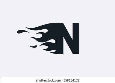 N letter logo, motor oil logo design.